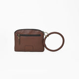 American Darling Western Wristlet Pouch Handcrafted from Hair-on Cowhide & Hand-Tooled Leather | Floral Carved Panel & Oversized O-Ring Handle