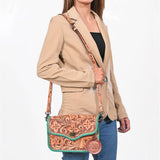 American Darling Western Small Cross Body Bag | Hand-Tooled Floral Carved | Genuine Leather | Everyday Carry
