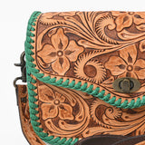 American Darling Western Small Cross Body Bag | Hand-Tooled Floral Carved | Genuine Leather | Everyday Carry