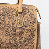 American Darling Western Travel Duffel Bag Handcrafted from Hand-Tooled Genuine Leather | Floral Carved & Vegetable Tanned Leather