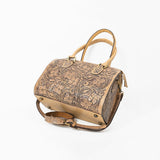 American Darling Western Travel Duffel Bag Handcrafted from Hand-Tooled Genuine Leather | Floral Carved & Vegetable Tanned Leather
