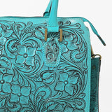 American Darling Western Travel Duffel Bag Handcrafted from Hand-Tooled Genuine Leather | Floral Carved & Vegetable Tanned Leather