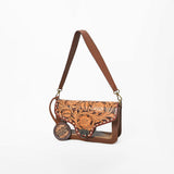 American Darling Hand-Tooled Western Leather Clear Bag - Genuine Tooled Floral Crossbody - Uhorse