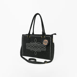 American Darling Western Genuine Suede Leather Tote Bag with Buck Stitching | Handcrafted Everyday Tote - Uhorse
