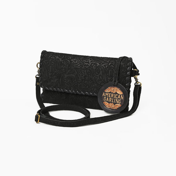 American Darling Western Leather Small Cross Body Bag with Braided Detailing Damascus - Uhorse