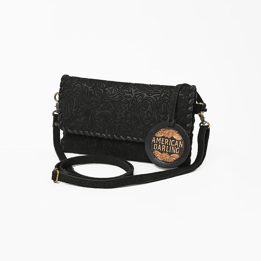 American Darling Western Leather Small Cross Body Bag with Braided Detailing Damascus - Uhorse