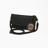 American Darling Western Leather Small Cross Body Bag with Braided Detailing Damascus - Uhorse