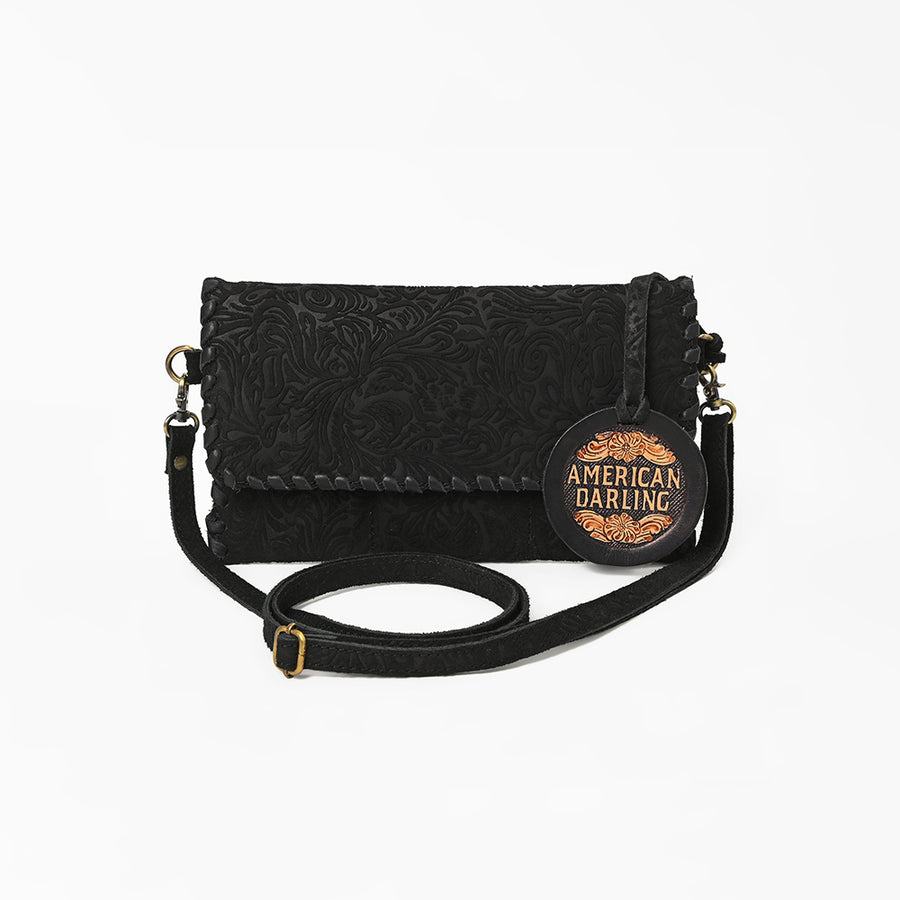 American Darling Western Leather Small Cross Body Bag – Braided Detailing, Premium Genuine Damascus Leather, Compact Everyday Hands-Free Carry Purse