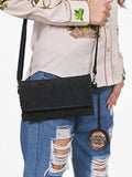 American Darling Western Leather Small Cross Body Bag – Braided Detailing, Premium Genuine Damascus Leather, Compact Everyday Hands-Free Carry Purse