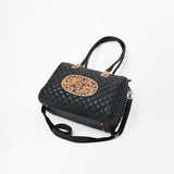 American Darling Western Speedy Bag Handcrafted Quilted & Hand-Tooled Genuine Leather | Floral Carved Accent, Buckstitch & YKK Zipper