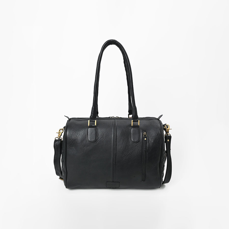 American Darling Western Speedy Bag Handcrafted Quilted & Hand-Tooled Genuine Leather | Floral Carved Accent, Buckstitch & YKK Zipper