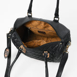 American Darling Western Speedy Bag Handcrafted Quilted & Hand-Tooled Genuine Leather | Floral Carved Accent, Buckstitch & YKK Zipper