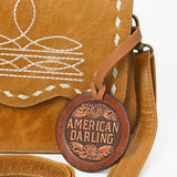 American Darling Small Western Cross Body Bag Handcrafted from Genuine Leather | Boot Stitched Flap, Buckstitch Trim & YKK Zipper
