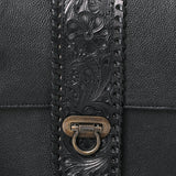 American Darling Western Cross Body Bag Handcrafted from Braided & Tooled Genuine Leather | Floral Carved Accent, Flap Closure & YKK Zipper