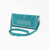 American Darling Genuine Suede Organizer Bag | Western Boot Stitched Clutch - Uhorse
