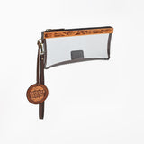 American Darling Western Hand-Tooled Floral Wristlet Bag in Leather - Uhorse