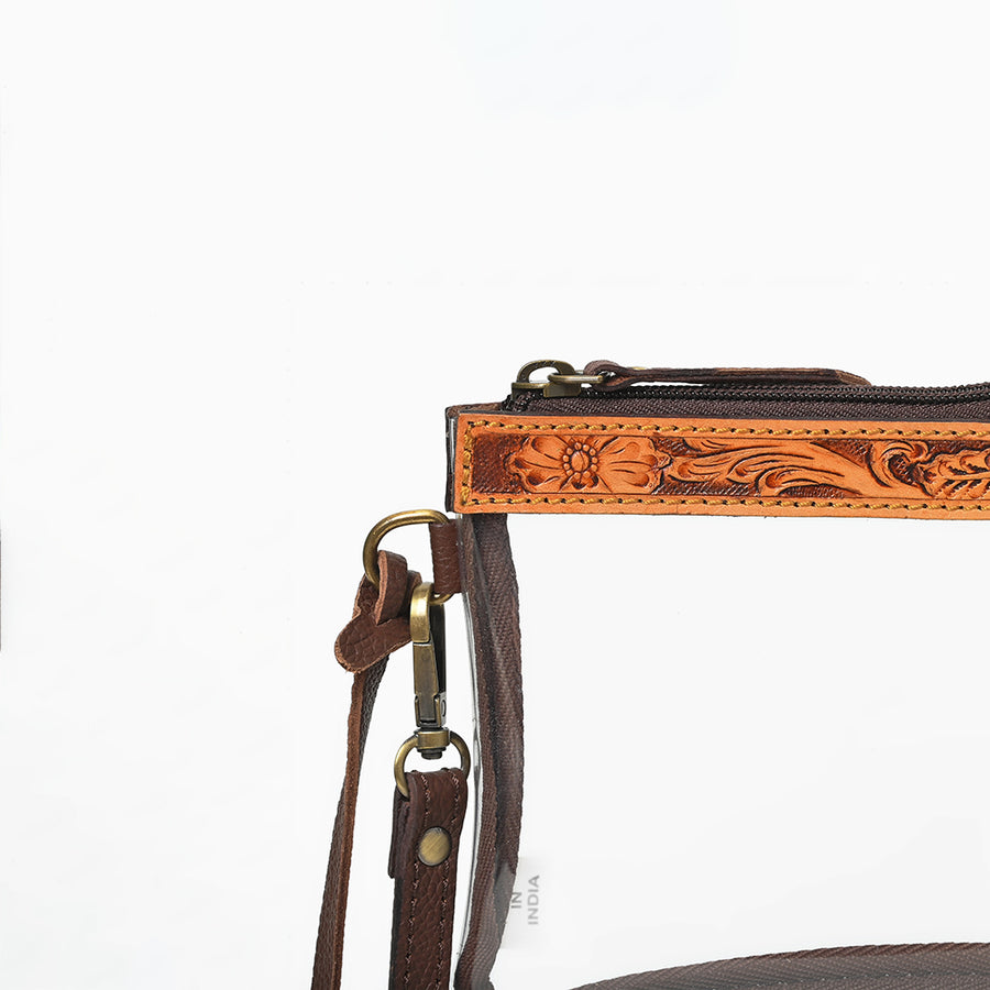 American Darling Wristlet Bag, Hand-Tooled Floral Genuine Leather Western Travel Clutch with YKK Zipper and Wrist Strap
