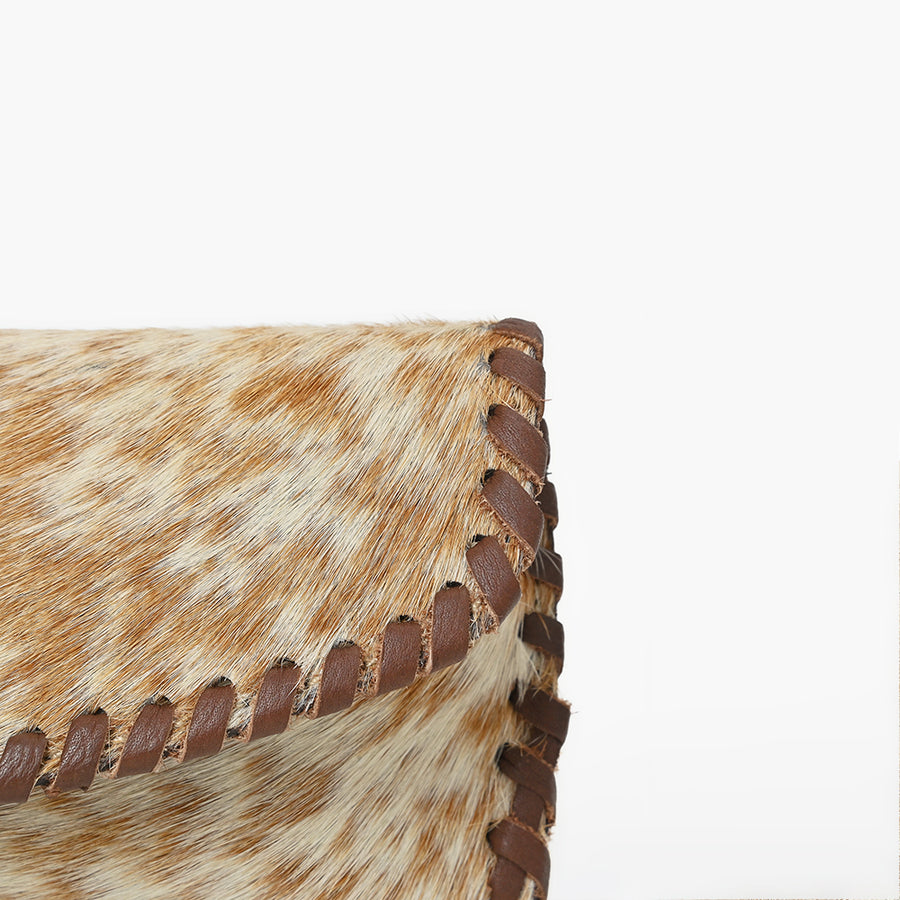 American Darling Handcrafted Western Sunglass Case, Genuine Hair-On Cowhide & Vegetable Tanned Leather Eyewear Pouch