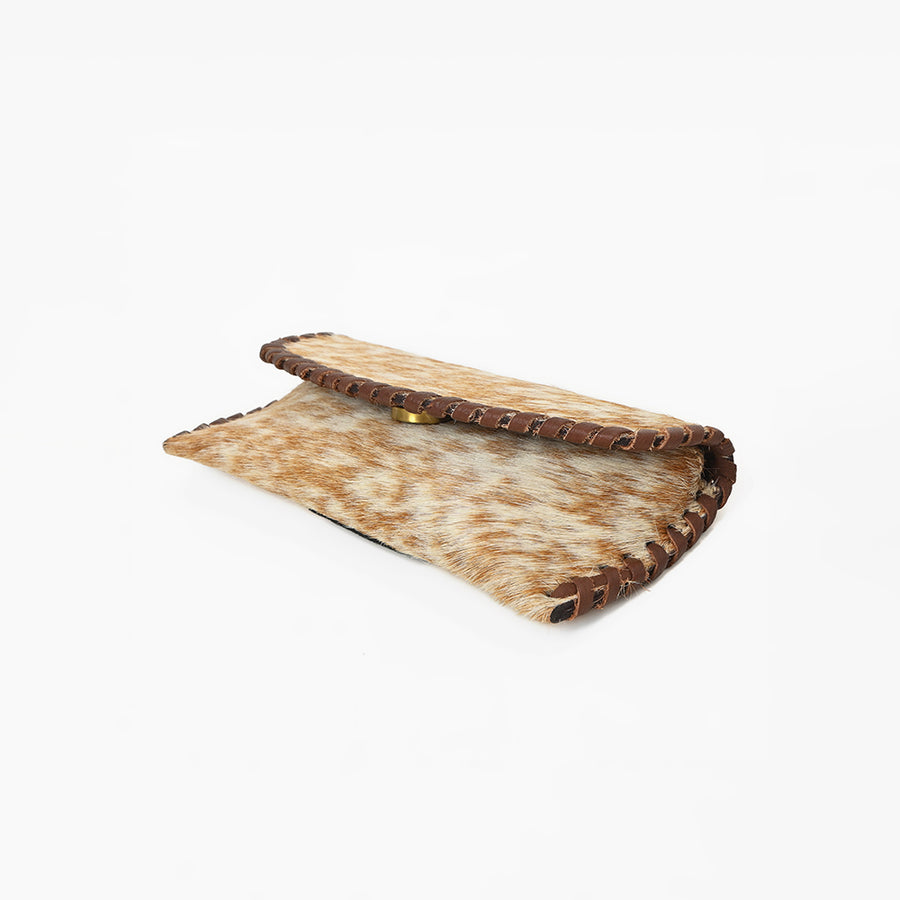 American Darling Handcrafted Western Sunglass Case, Genuine Hair-On Cowhide & Vegetable Tanned Leather Eyewear Pouch