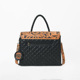 American Darling Hand-Tooled Floral & Quilted Leather Western Messenger Bag