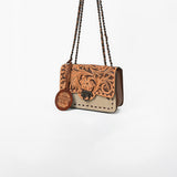 American Darling Hand Tooled Floral and Genuine Suede Leather Western Cross Body Bag - Uhorse