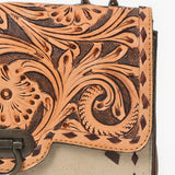 American Darling Cross Body Bag Hand Tooled Floral Carved Buck Stitched Genuine Suede Leather Western Purse
