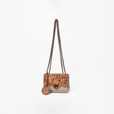 American Darling Cross Body Bag Hand Tooled Floral Carved Buck Stitched Genuine Suede Leather Western Purse
