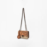 American Darling Cross Body Bag Hand Tooled Floral Carved Buck Stitched Genuine Suede Leather Western Purse
