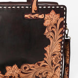 American Darling Hand Tooled Leather Briefcase Work Tote Laptop Satchel