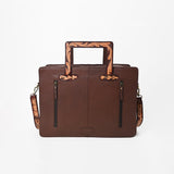 American Darling Hand Tooled Leather Briefcase Work Tote Laptop Satchel