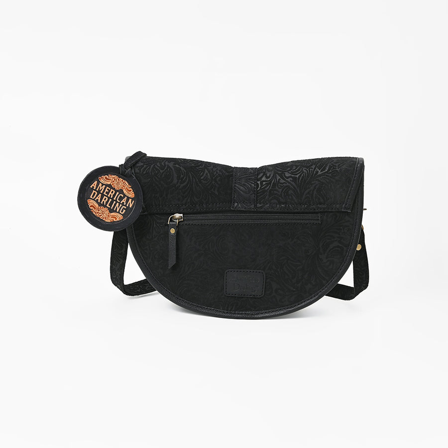 American Darling Women's Genuine Leather  Saddle Crossbody Shoulder Bag