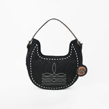 American Darling Women's Genuine Leather Black Embroidered Western  Shoulder Bag