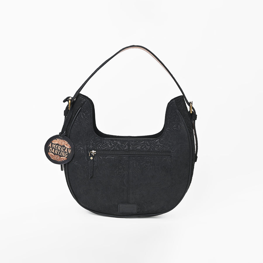 American Darling Women's Genuine Leather Black Embroidered Western  Shoulder Bag