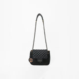 American Darling Women's Premium Black Quilted Leather Hair-On CowhideCrossbody Shoulder Handbag