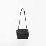 American Darling Women's Premium Black Quilted Leather Hair-On CowhideCrossbody Shoulder Handbag