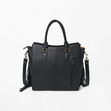 American Darling Premium Western Tooled Leather Hair-On Tote Bag with Fringe