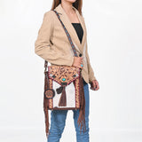 American Darling Western Cowhide Leather Fringe Bag