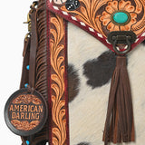 American Darling Western Cowhide Leather Fringe Bag
