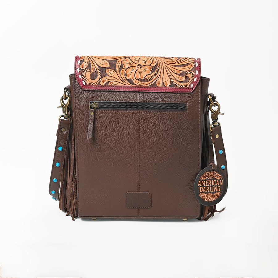 American Darling Western Cowhide Leather Fringe Bag