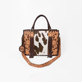 American Darling Briefcase Hand Tooled Hair On Genuine Leather Western Women Bag Handbag | for Cute Laptop