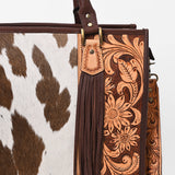 American Darling Briefcase Hand Tooled Hair On Genuine Leather Western Women Bag Handbag | for Cute Laptop
