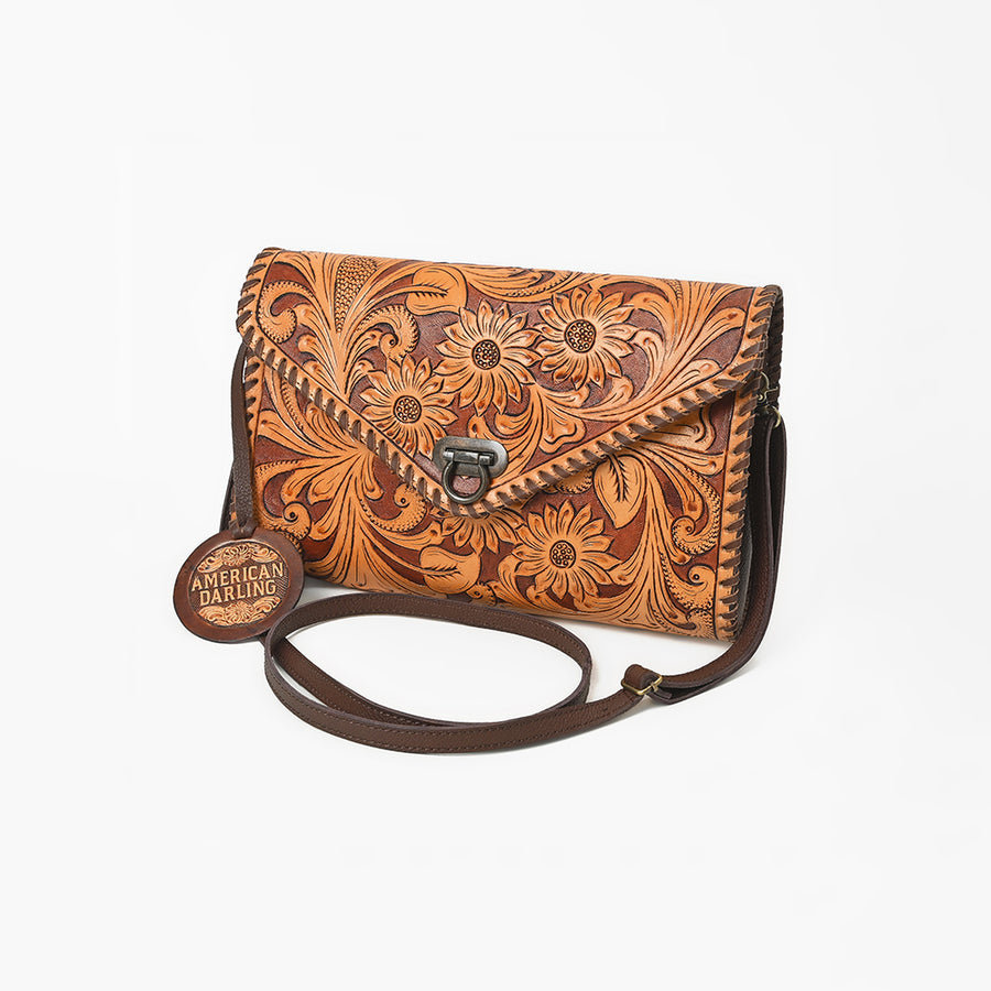 American Darling Hand Tooled Leather Envelope Bag - Uhorse