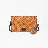 American Darling Envelope Bag Handcrafted from Hand Tooled Floral Carved Genuine Leather with YKK Zipper and Large Capacity