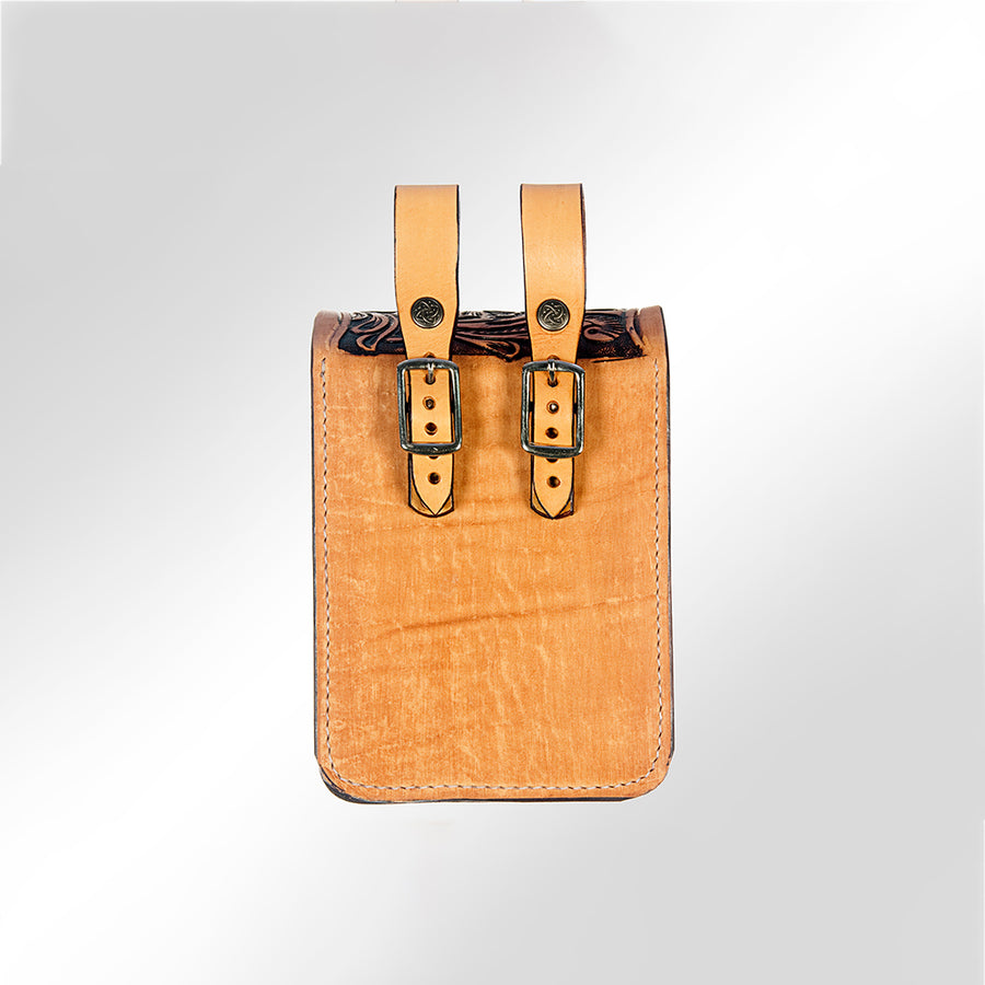 American Darling Hand Tooled Leather Belt Pouch – Western Floral Carved Phone Holster Case