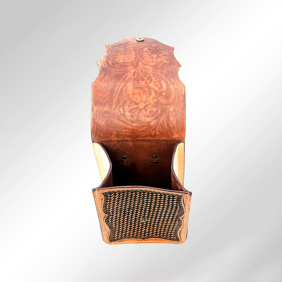 American Darling Hand Tooled Leather Belt Pouch – Western Floral Carved Phone Holster Case