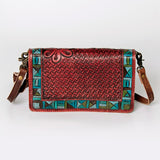 American Darling Organiser Bag Handcrafted from Crocodile Embossed Genuine Leather with YKK Zipper and Detachable Strap