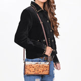 American Darling Western Wallet Bag Hair-On Cowhide Genuine Vegetable Tanned Leather Travel Clutch with YKK Zipper