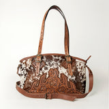 American Darling Tote Bag Western Hand Tooled Floral Genuine Leather Purse with Rivetted Detail and YKK Zipper for Women
