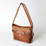 American Darling Hobo Bag Western Hand Tooled Floral Genuine Leather Purse with Rivetted Detail and YKK Zipper for Women