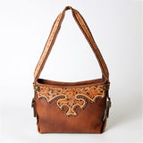 American Darling Hobo Bag Western Hand Tooled Floral Genuine Leather Purse with Rivetted Detail and YKK Zipper for Women